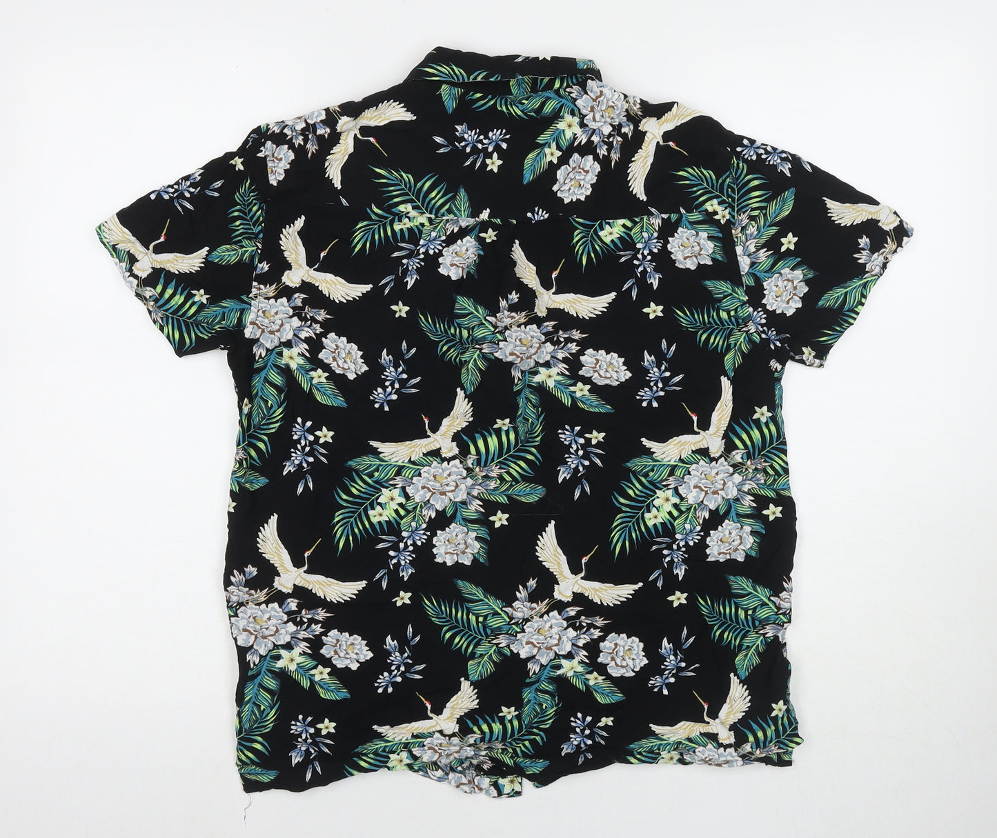 Broken Standard Womens Multicoloured Floral Viscose Basic Button-Up Size M Collared