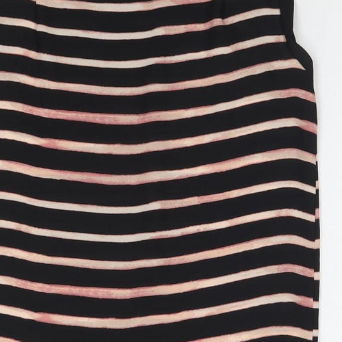 NEXT Womens Black Striped Polyester Basic Tank Size 6 Round Neck
