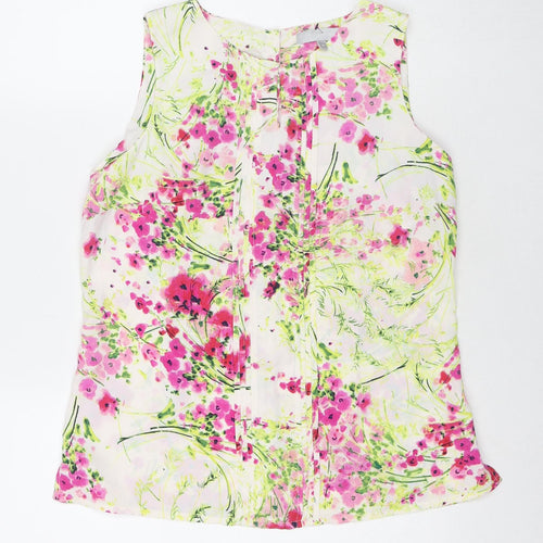 Red Herring Womens Multicoloured Floral Polyester Basic Button-Up Size 12 Round Neck