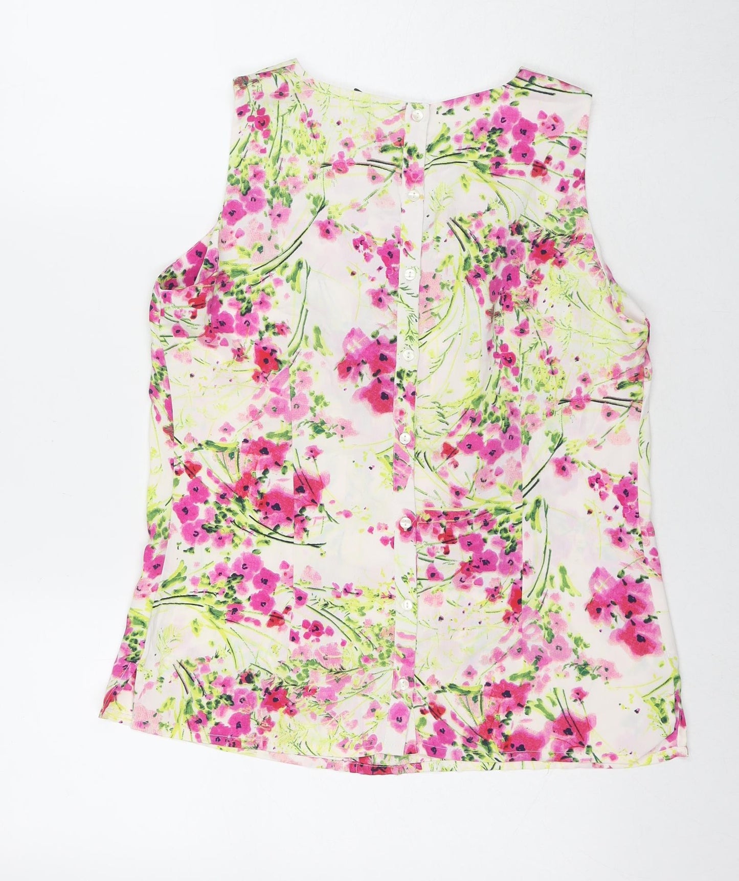 Red Herring Womens Multicoloured Floral Polyester Basic Button-Up Size 12 Round Neck