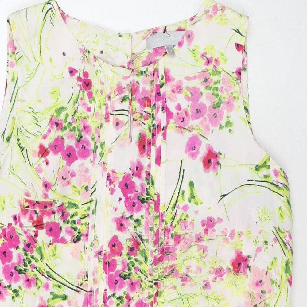 Red Herring Womens Multicoloured Floral Polyester Basic Button-Up Size 12 Round Neck