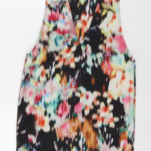 Bershka Womens Multicoloured Floral Polyester Basic Tank Size XS Round Neck