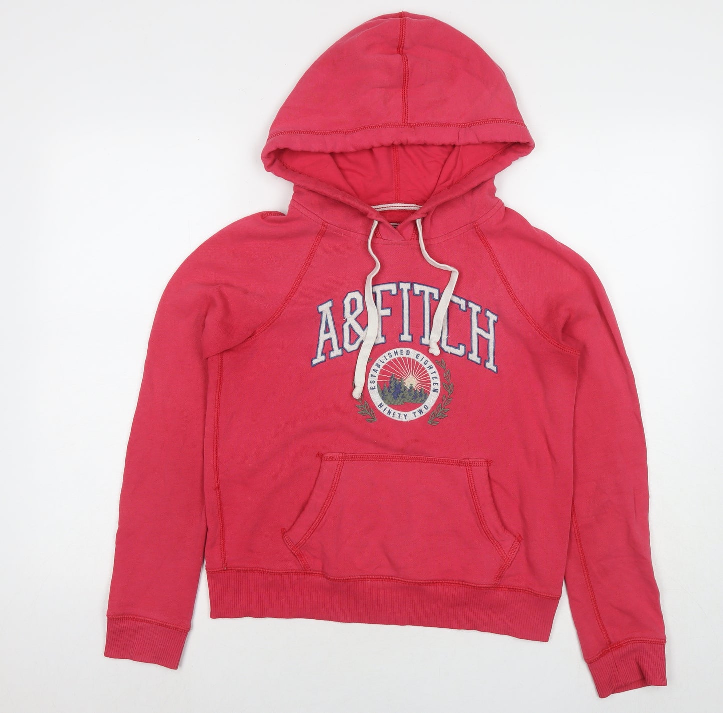 Abercrombie & Fitch Womens Pink Cotton Pullover Hoodie Size S Pullover - Logo