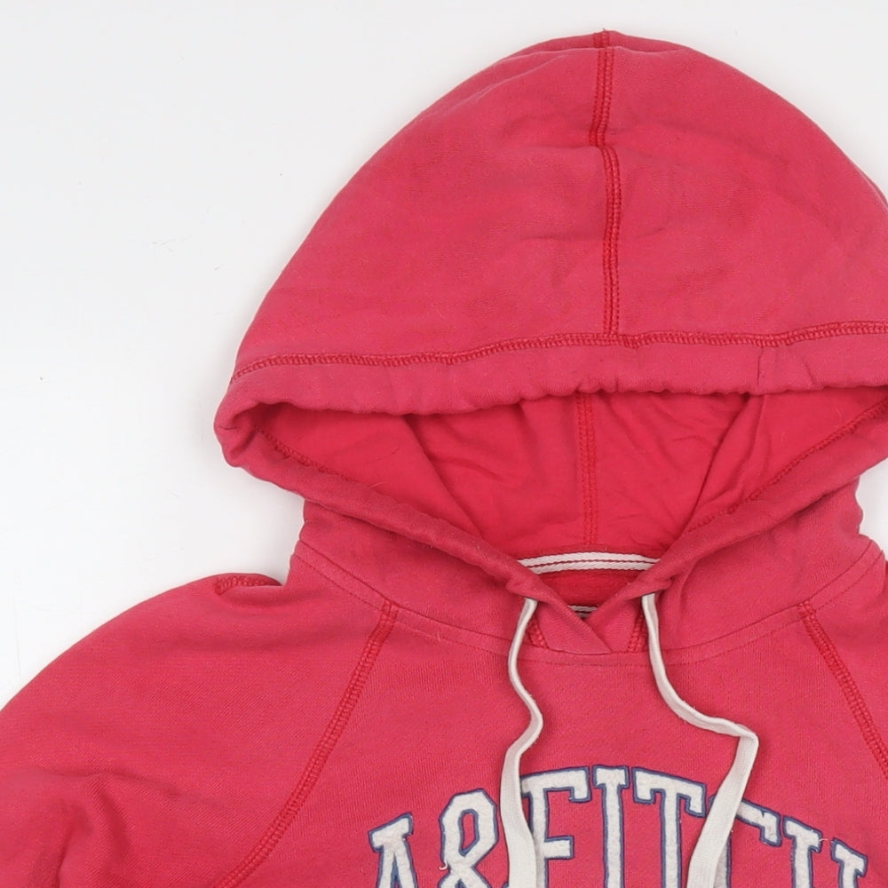 Abercrombie & Fitch Womens Pink Cotton Pullover Hoodie Size S Pullover - Logo