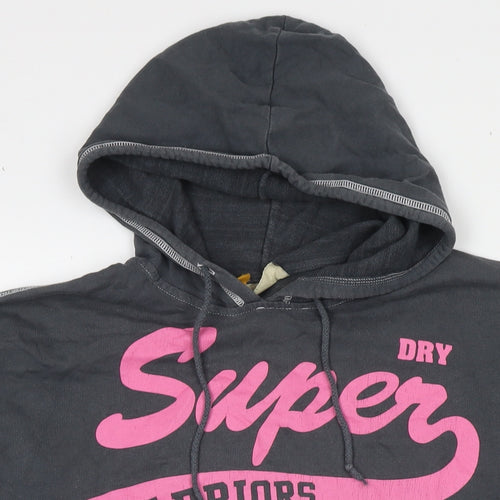 Superdry Womens Grey Cotton Pullover Hoodie Size S Pullover - Logo