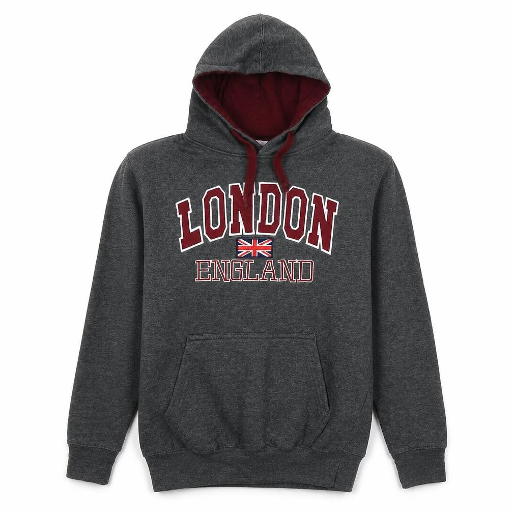 Front view of Zone One women’s grey cotton pullover hoodie, size S, pullover