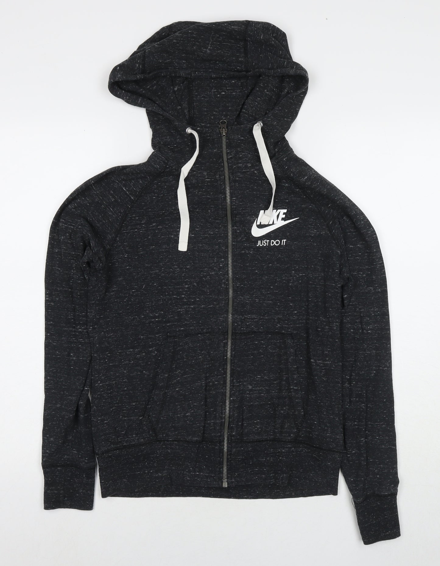 Marks and Spencer Womens Black Cotton Full Zip Hoodie Size S Pullover