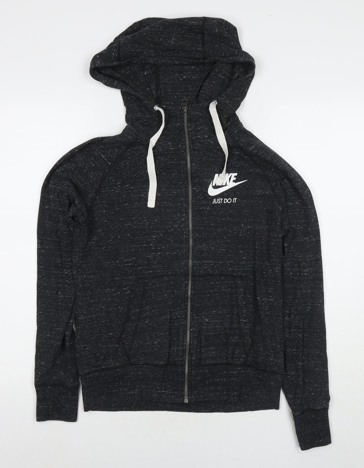 Marks and Spencer Womens Black Cotton Full Zip Hoodie Size S Pullover