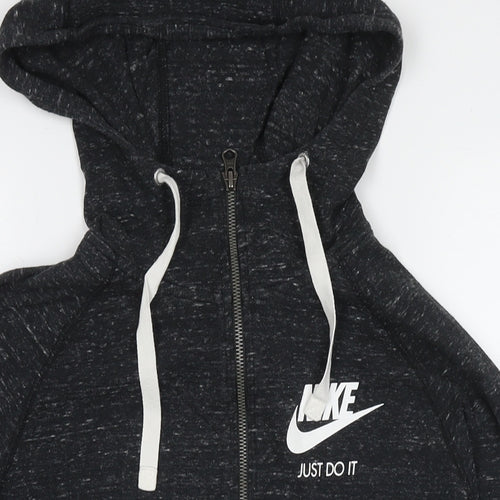 Marks and Spencer Womens Black Cotton Full Zip Hoodie Size S Pullover