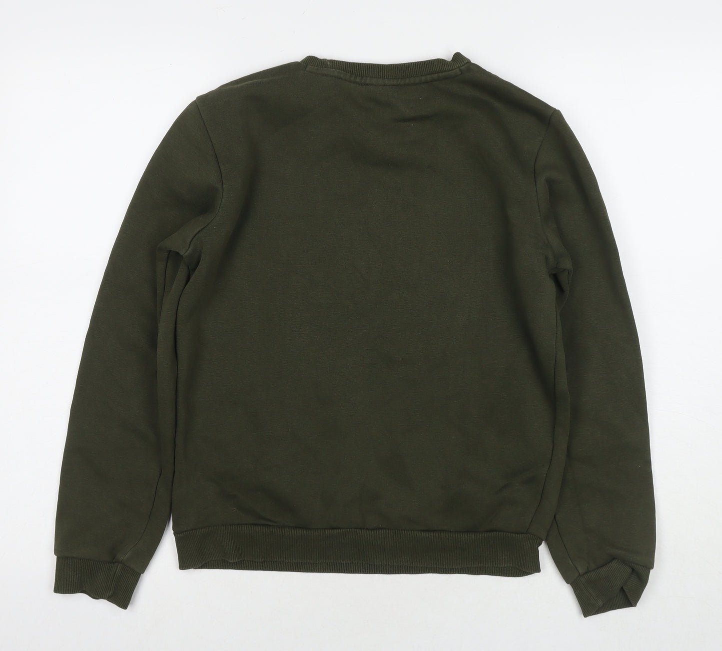 PUMA Girls Green Cotton Pullover Hoodie Size 13-14 Years Pullover - Logo