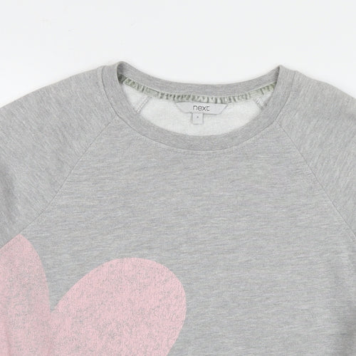 NEXT Womens Grey Cotton Pullover Sweatshirt Size S Pullover