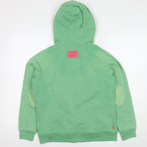 Joules Womens Green Cotton Full Zip Hoodie Size 14 Zip