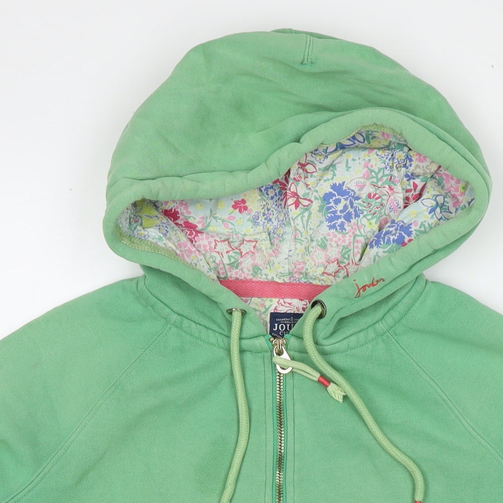 Joules Womens Green Cotton Full Zip Hoodie Size 14 Zip