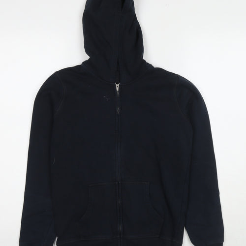 Marks and Spencer Boys Blue Cotton Full Zip Hoodie Size 12-13 Years Zip