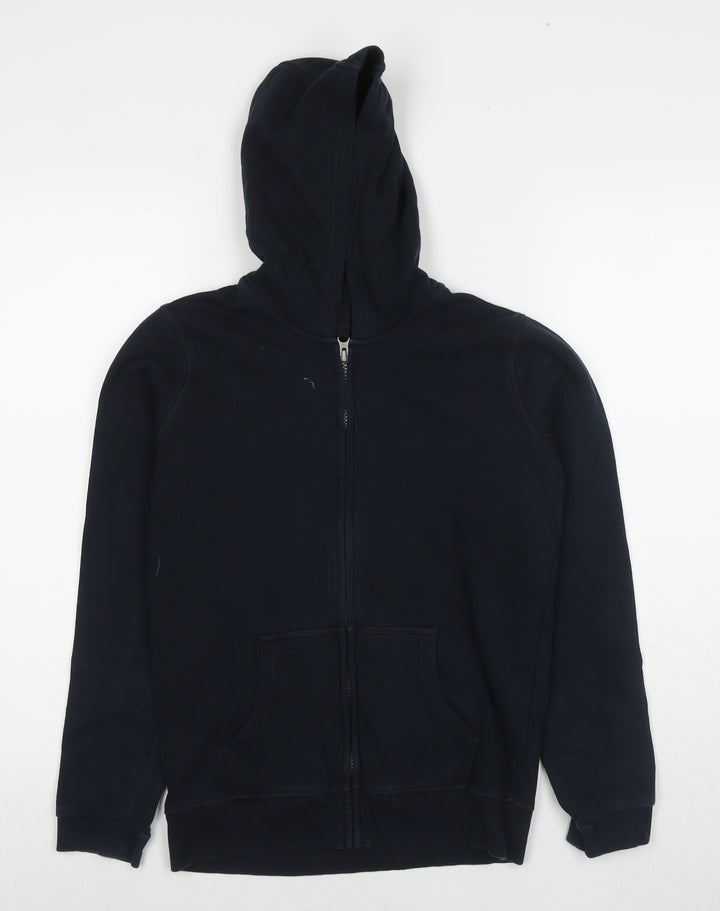 Marks and Spencer Boys Blue Cotton Full Zip Hoodie Size 12-13 Years Zip