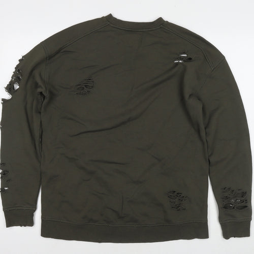 Joe's Mens Green Polyester Pullover Sweatshirt Size XS - Ripped Detail