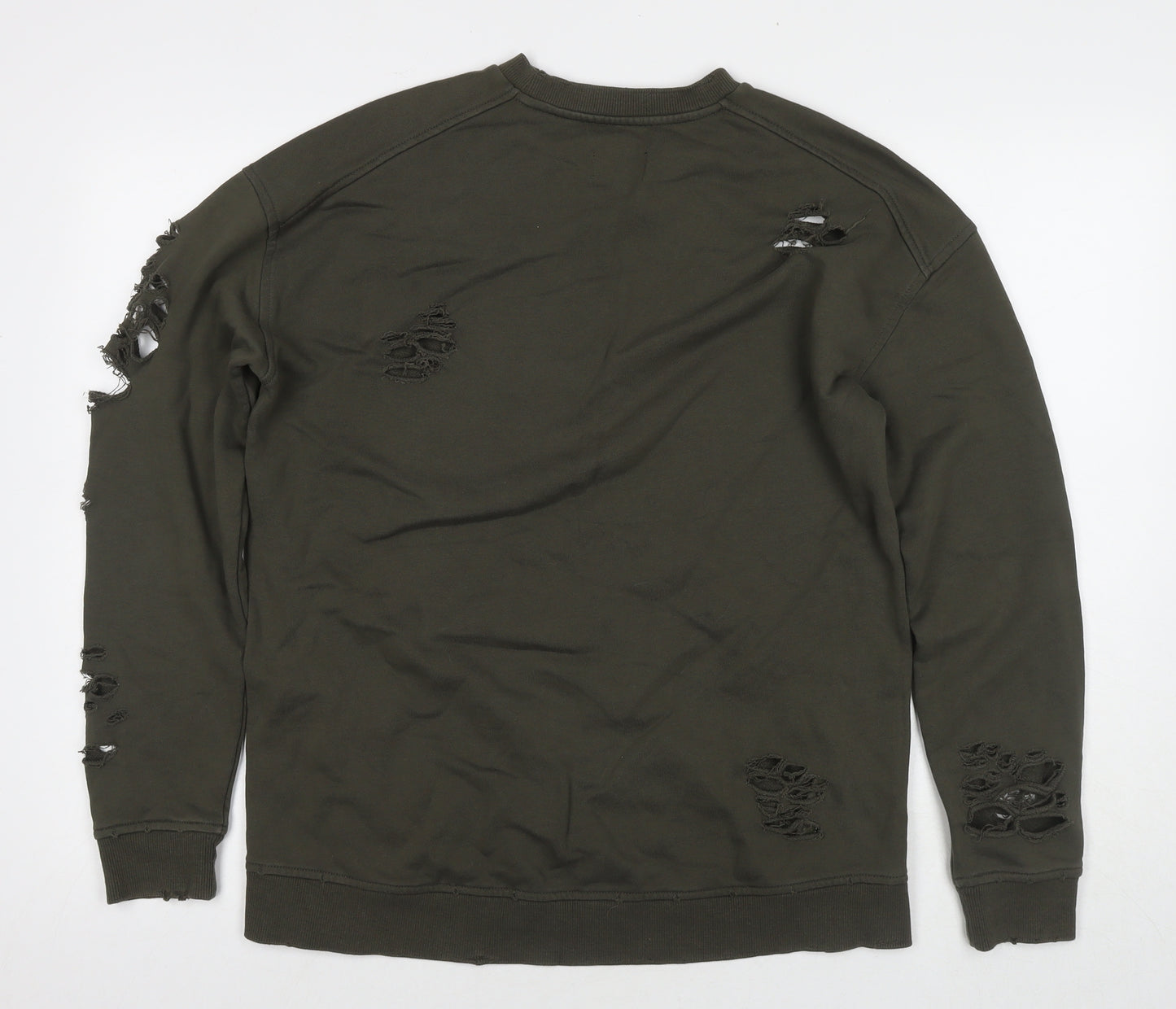 Joe's Mens Green Polyester Pullover Sweatshirt Size XS - Ripped Detail