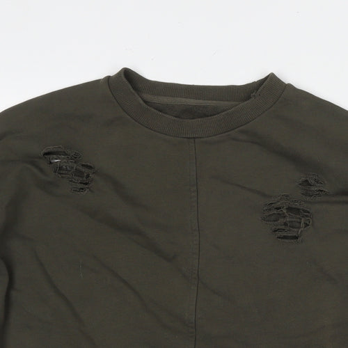 Joe's Mens Green Polyester Pullover Sweatshirt Size XS - Ripped Detail