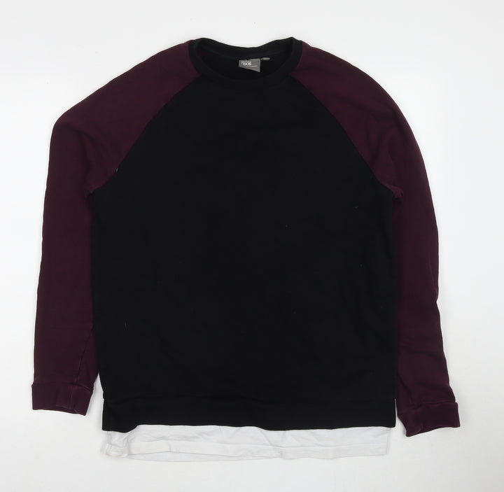 ASOS Mens Black Cotton Pullover Sweatshirt Size M