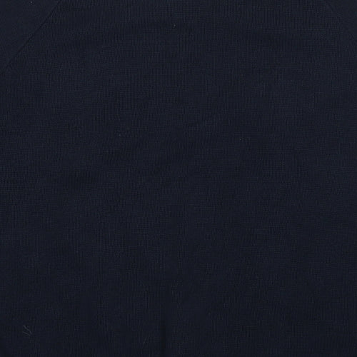 Divided by H&M Womens Blue Round Neck Cotton Pullover Jumper Size L