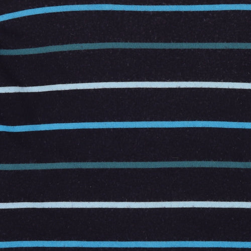 Lacoste Mens Blue Round Neck Striped Wool Pullover Jumper Size XL Long Sleeve - Label Size 6