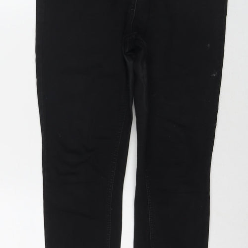 Papaya Womens Black Cotton Skinny Jeans Size 10 L27 in Regular Zip