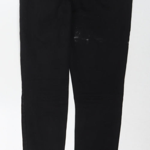 Papaya Womens Black Cotton Skinny Jeans Size 10 L27 in Regular Zip