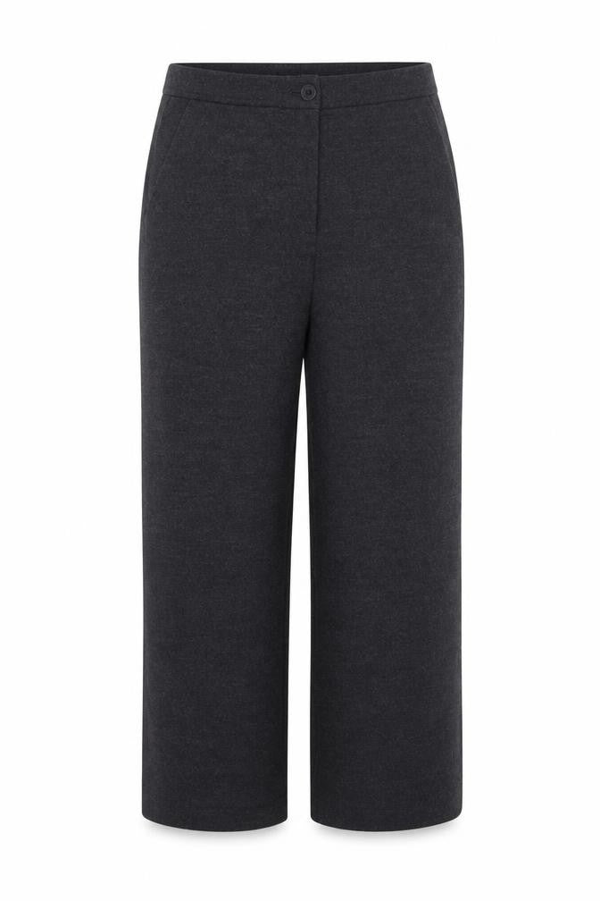 Betty Barclay Womens Grey Wool Trousers Size 10 L25 in Regular Zip
