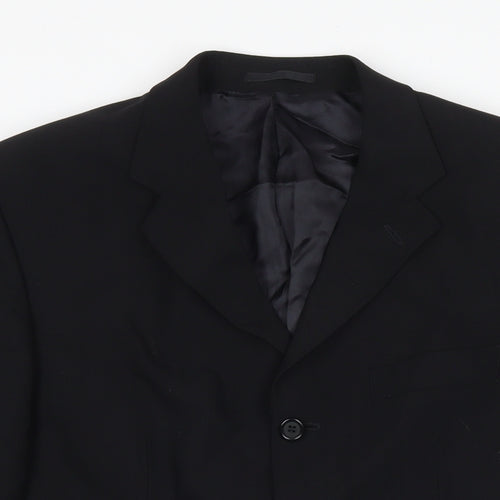 Gibson Mens Black Geometric Jacket Blazer Size 38 Button
