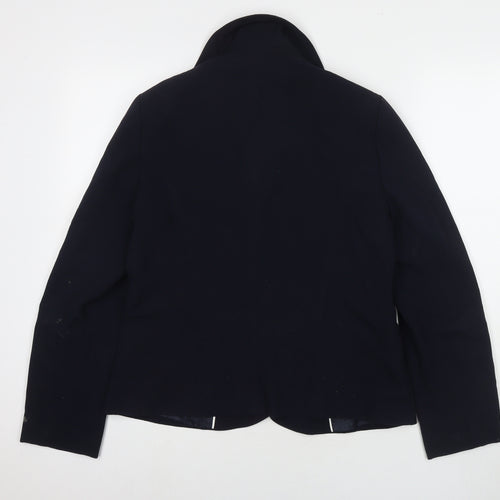 EWM Womens Blue Jacket Blazer Size 12 Button