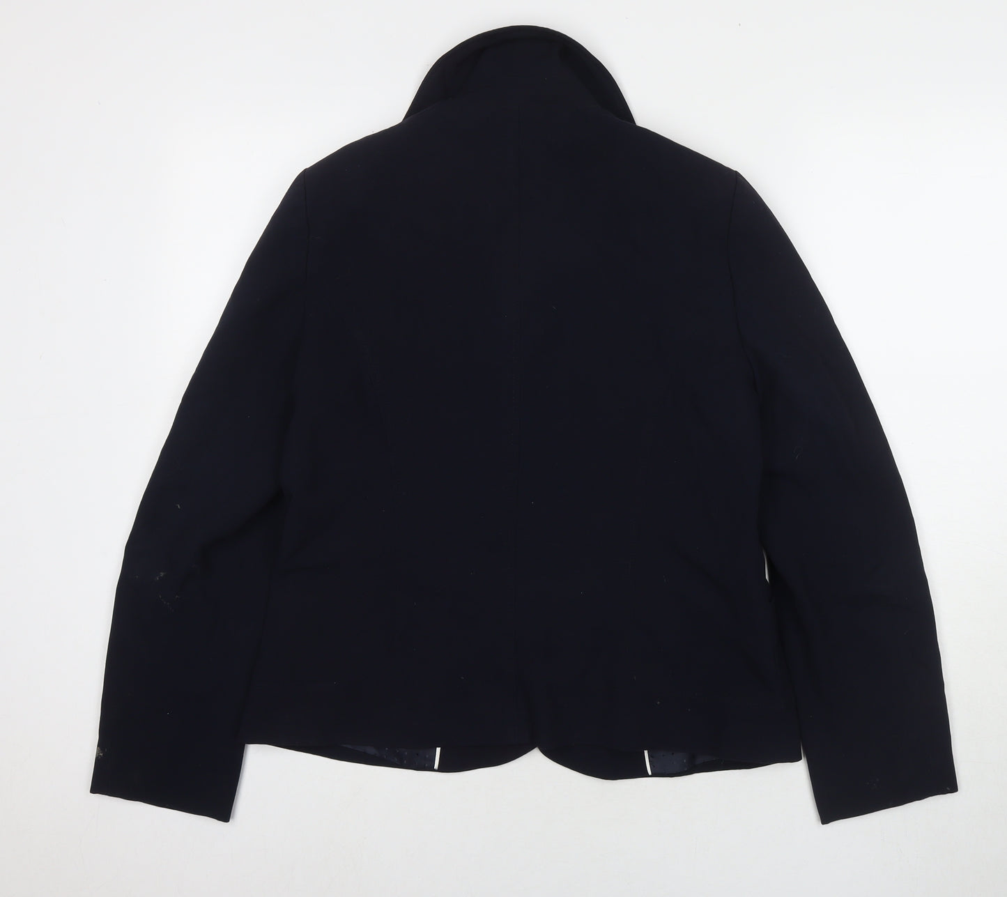EWM Womens Blue Jacket Blazer Size 12 Button