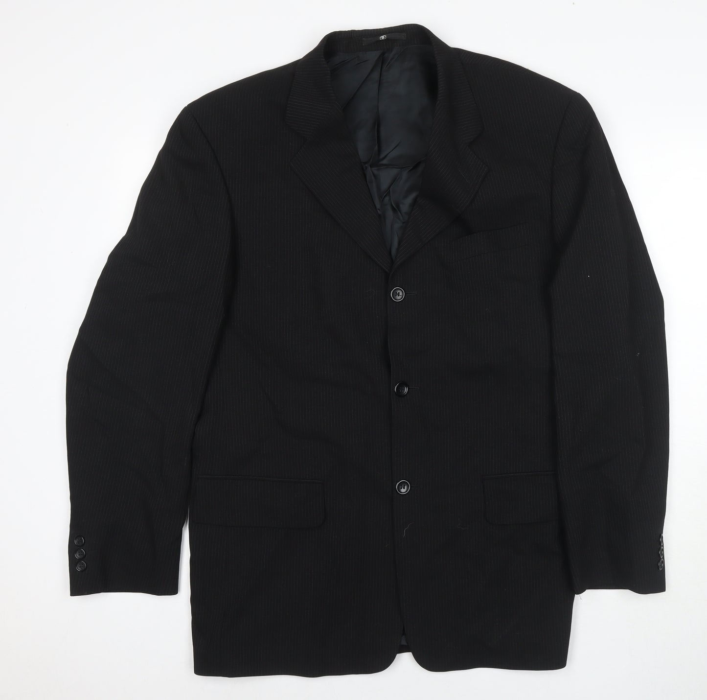 Ciro Citterio Mens Black Wool Jacket Suit Jacket Size 40 Regular