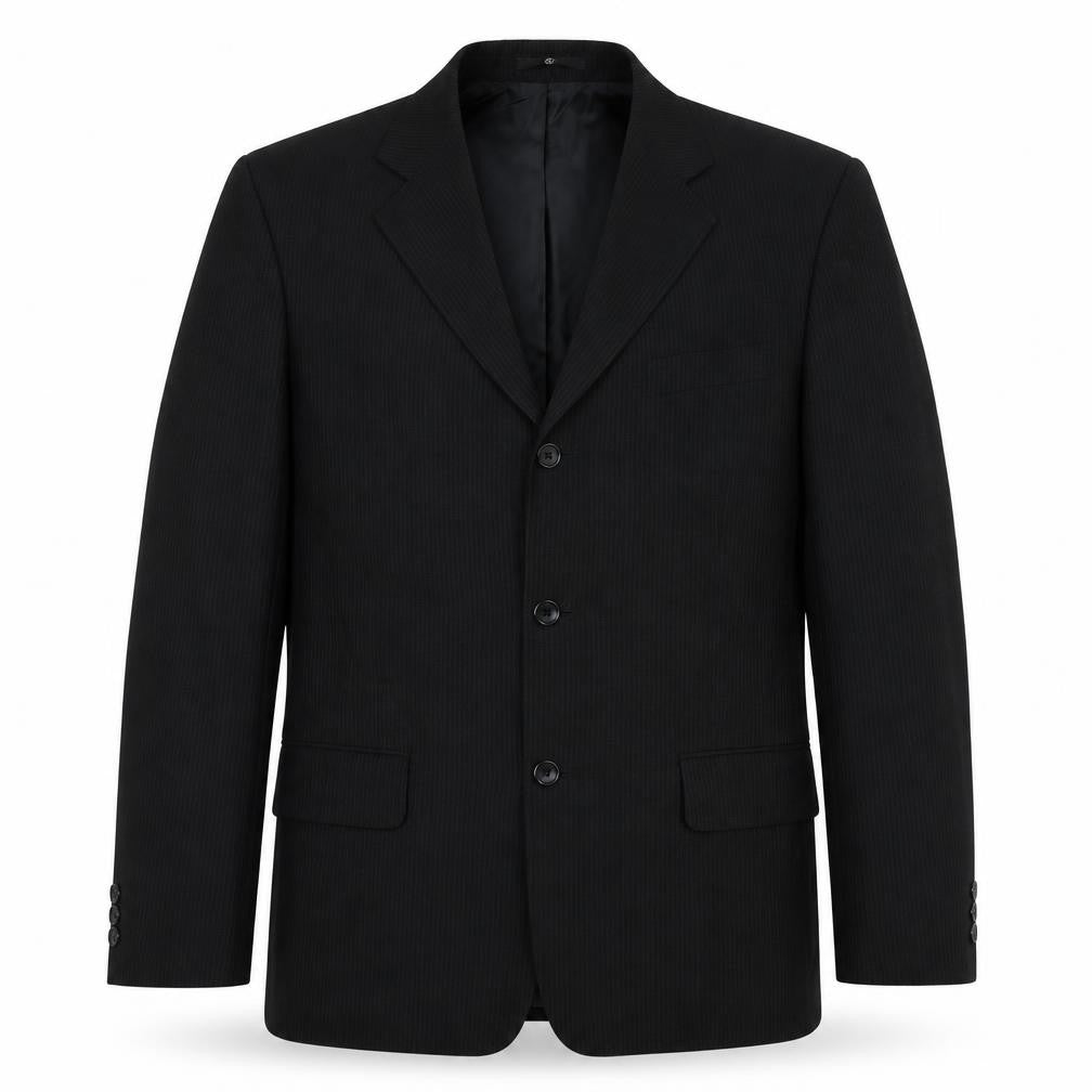 Front view of Ciro Citterio men’s black wool jacket suit jacket, size 40, regular