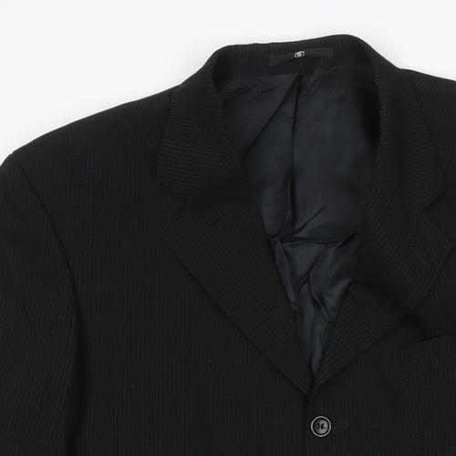Ciro Citterio Mens Black Wool Jacket Suit Jacket Size 40 Regular