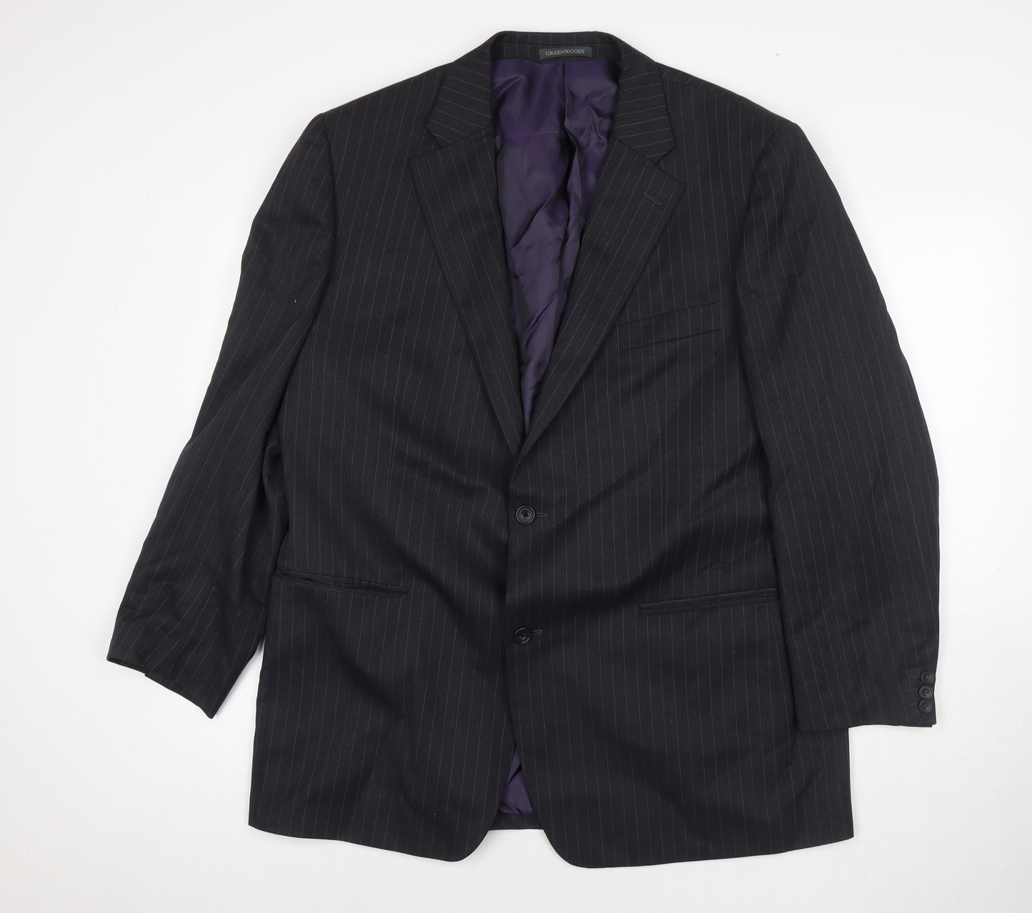 Greenwoods Mens Grey Wool Jacket Suit Jacket Size 46 Regular