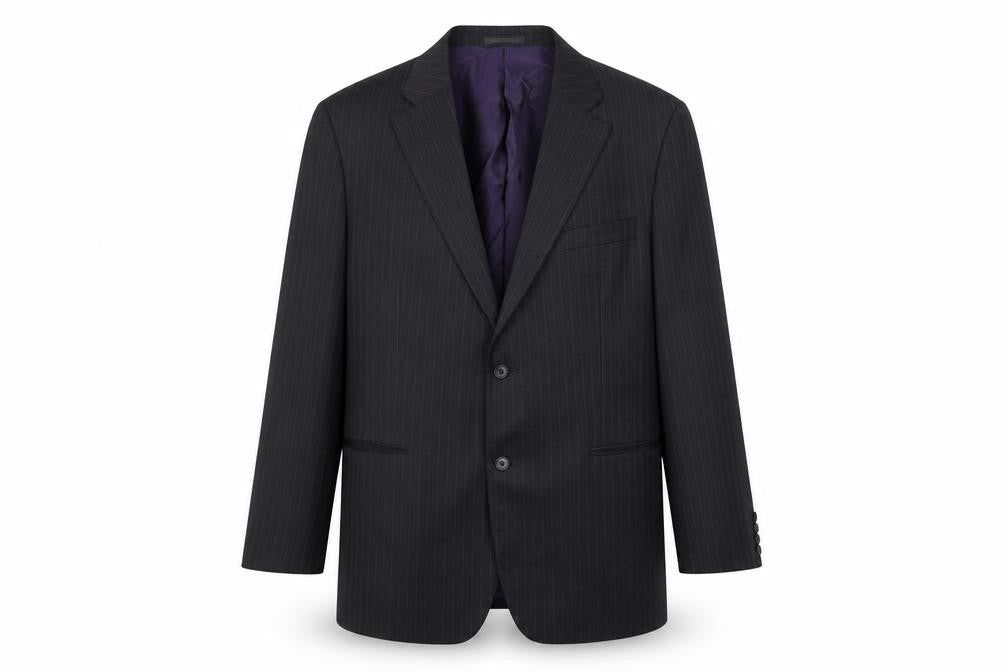 Front view of Greenwoods men’s grey wool jacket suit jacket, size 46, regular