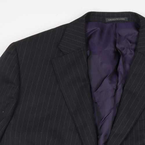 Greenwoods Mens Grey Wool Jacket Suit Jacket Size 46 Regular