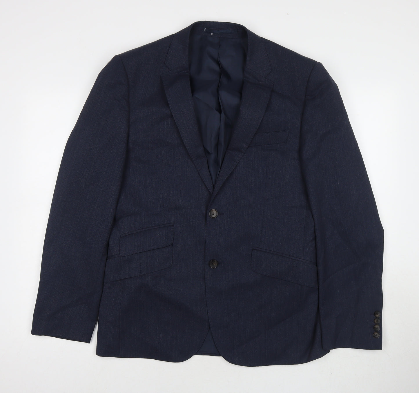 Marks and Spencer Mens Blue Wool Jacket Suit Jacket Size 38 Regular