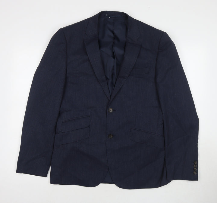 Marks and Spencer Mens Blue Wool Jacket Suit Jacket Size 38 Regular