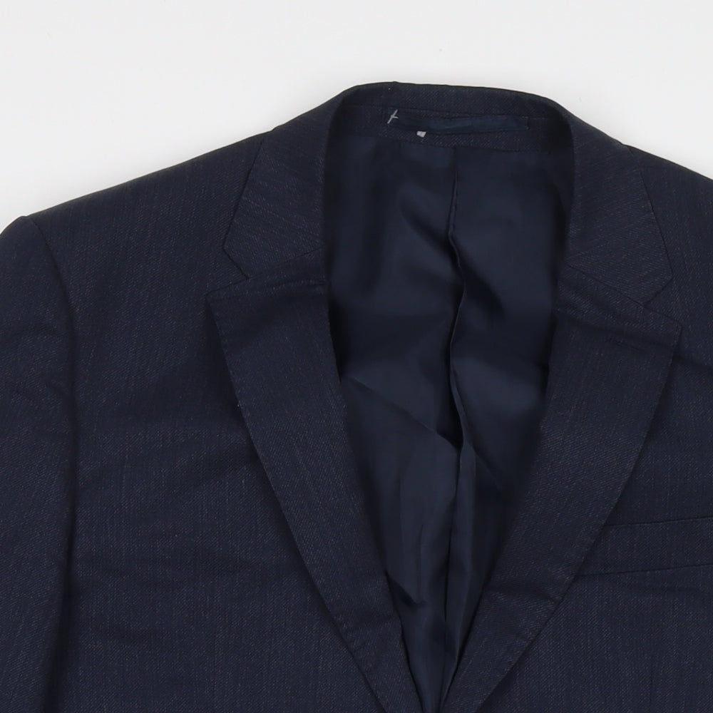 Marks and Spencer Mens Blue Wool Jacket Suit Jacket Size 38 Regular
