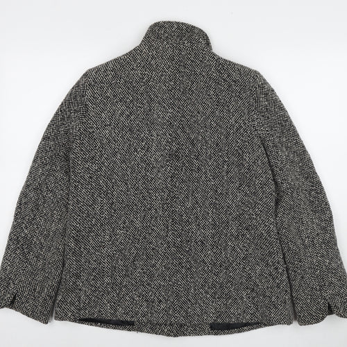 Lakeland Womens Black Pea Coat Coat Size 12 Button