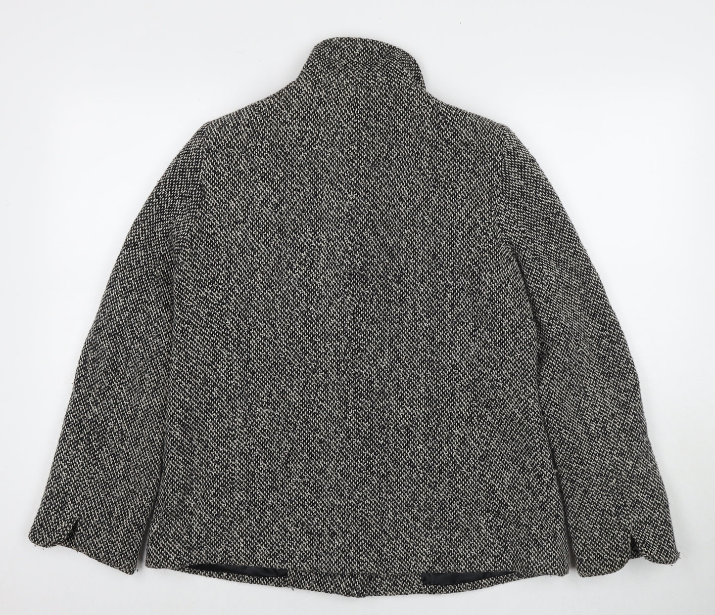 Lakeland Womens Black Pea Coat Coat Size 12 Button