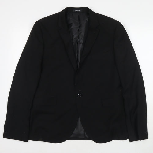 Cedar Wood State Mens Black Polyester Jacket Suit Jacket Size 42 Regular