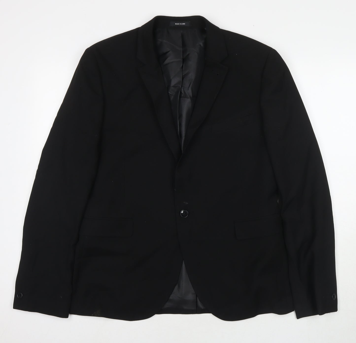 Cedar Wood State Mens Black Polyester Jacket Suit Jacket Size 42 Regular