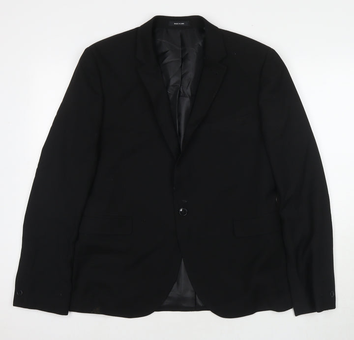 Cedar Wood State Mens Black Polyester Jacket Suit Jacket Size 42 Regular