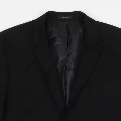 Cedar Wood State Mens Black Polyester Jacket Suit Jacket Size 42 Regular