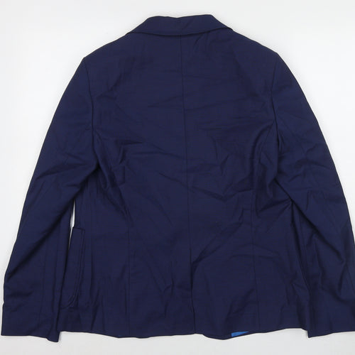 Dimentions Womens Blue Jacket Blazer Size 14 Button