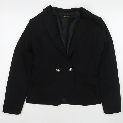 I SAW IT FIRST Womens Black Jacket Blazer Size 8 Button