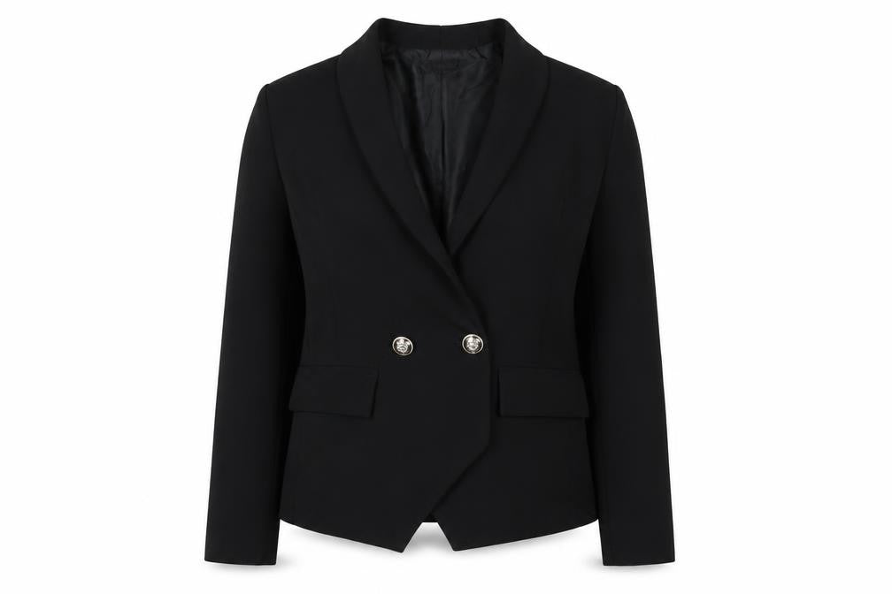 I SAW IT FIRST Womens Black Jacket Blazer Size 8 Button