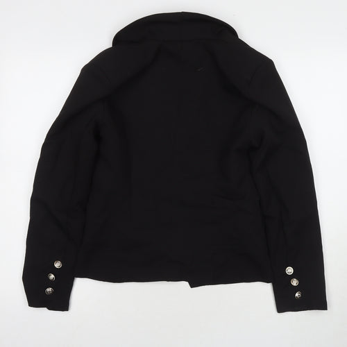 I SAW IT FIRST Womens Black Jacket Blazer Size 8 Button